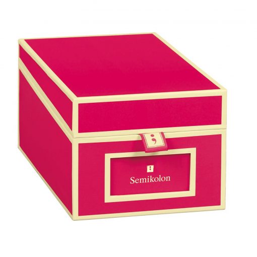 Business Card Box with 3 variable tabs and index cards A-Z, pink | 4250053636169 | 352641