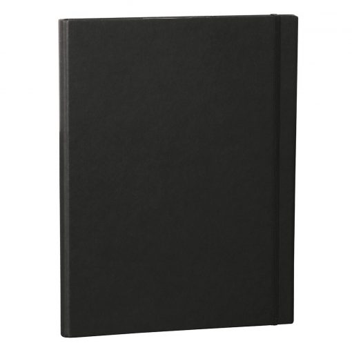 Clip Folder with metal clip,pen loop, elastic band (A4) & letter size,efalin cover, black | 4250053635346 | 353119