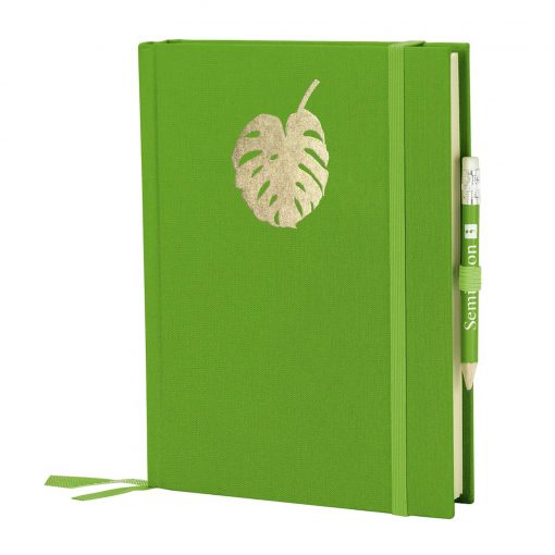 Grand Voyage Monstera gold embossing, plain, laid paper, 272 pages, lime | 4004117546259 | 359068
