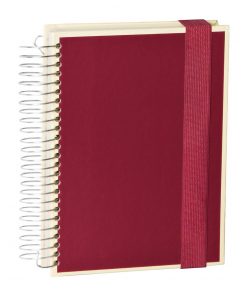 Mucho (A5) spiral-bound notebook, 330 pages, 3 different rulings, burgundy | 4250053637012 | 351555