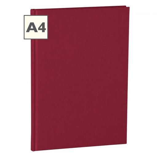 Notebook Classic (A4) book linen cover, 160 pages, plain, burgundy | 4250053604977 | 351234