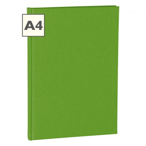 Notebook Classic (A4) book linen cover, 160 pages, plain, lime | 4250053605042 | 351240