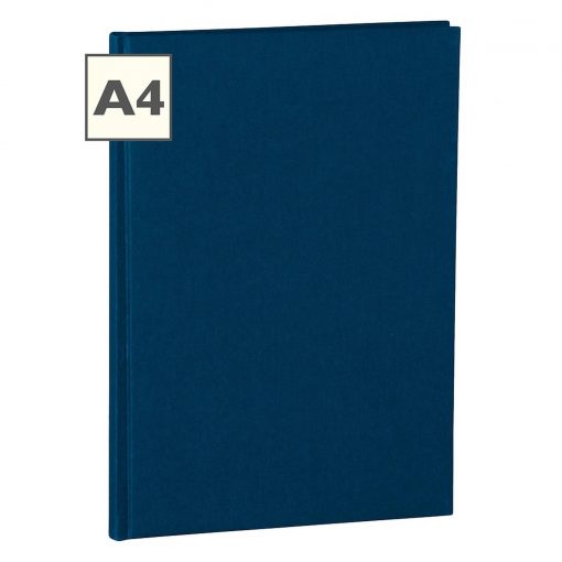 Notebook Classic (A4) book linen cover, 160 pages, plain, marine | 4250053604953 | 351232