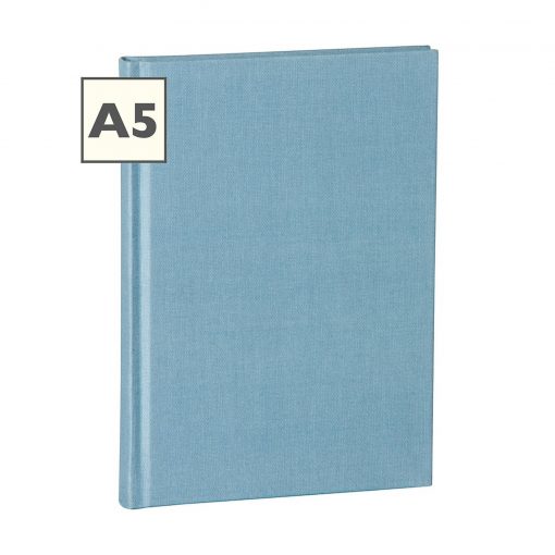 Notebook Classic (A5) book linen cover, 160 pages, plain, ciel | 4250053604373 | 351221