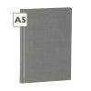 Notebook Classic (A5) book linen cover, 160 pages, plain, grey | 4250053616215 | 351225