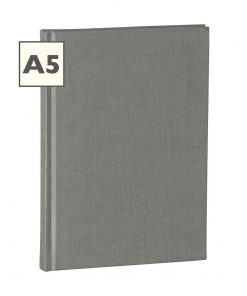 Notebook Classic (A5) book linen cover, 160 pages, plain, grey | 4250053616215 | 351225