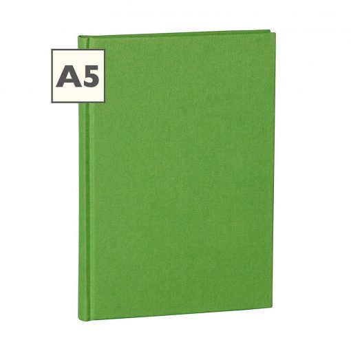 Notebook Classic (A5) book linen cover, 160 pages, plain, lime | 4250053604403 | 351223