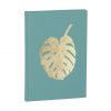 Notebook Classic A5 Monstera gold embossing, plain, linen, 144 pages, acquaverde | 4004117546341 | 359075