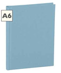 Notebook Classic (A6) book linen cover, 160 pages, plain, ciel | 4250053604007 | 351205
