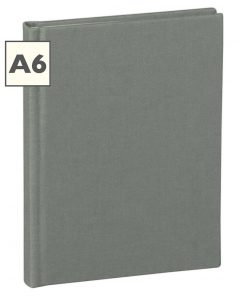 Notebook Classic (A6) book linen cover, 160 pages, plain, grey | 4250053616697 | 351209