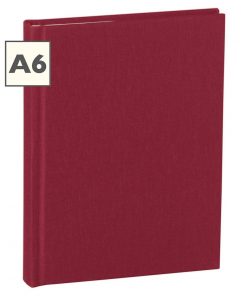 Notebook Classic (A6) book linen cover, 160 pages, ruled, burgundy | 4250540910741 | 350891