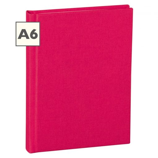 Notebook Classic (A6) book linen cover, 160 pages, ruled, pink | 4250540910451 | 350892