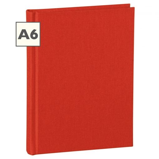 Notebook Classic (A6) book linen cover, 160 pages, ruled, red | 4250540910444 | 350890