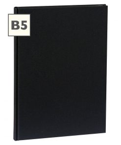 Notebook Classic (B5) book linen cover, 160 pages, plain, black | 4250540921358 | 351284
