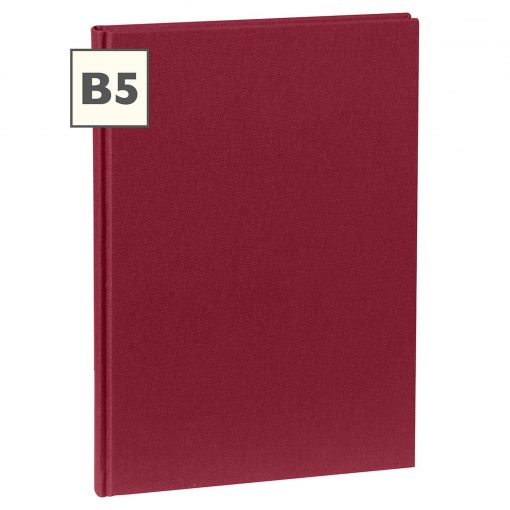 Notebook Classic (B5) book linen cover, 160 pages, plain, burgundy | 4250540921334 | 351282