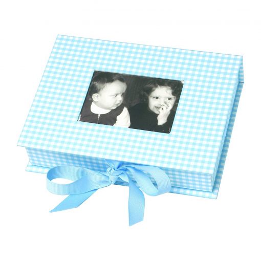 Small Photobox with cut out window, vichy blue | 4250053600146 | 352525