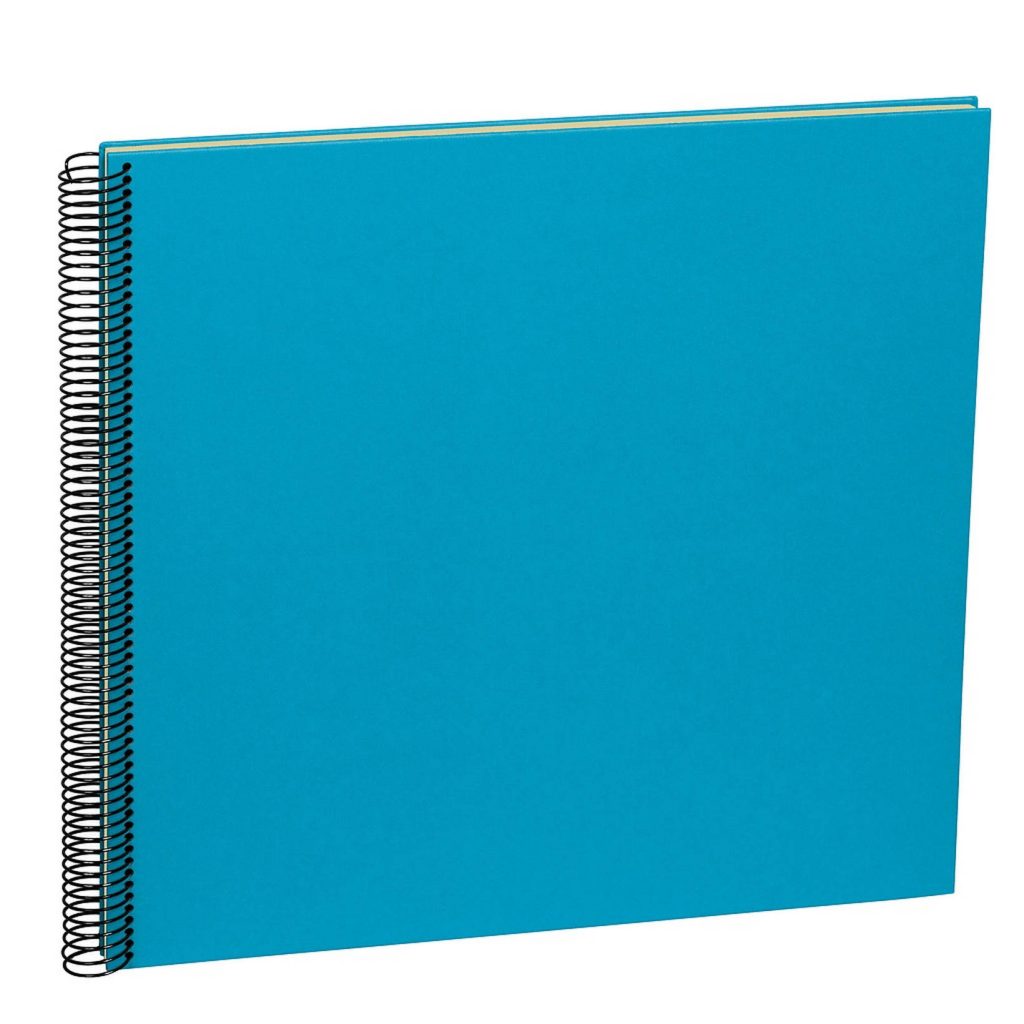 Semikolon Album Fotografico A Spirale Economy Large | 34,5x33,2 Cm, 50 Pagine Nere, Copertina Arancione, Fatto A Mano